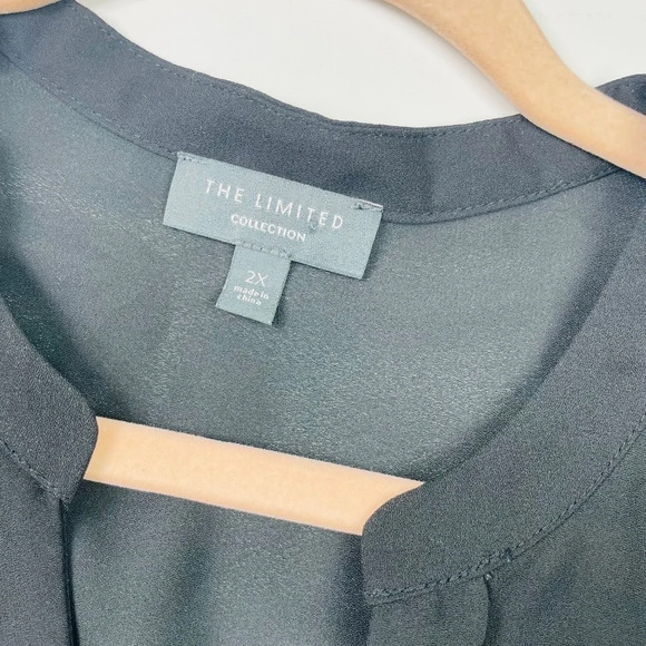 The Limited Floral Multicolor Long Sleeve V-neck Popover Top, Size 2X - Picture 6 of 9